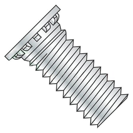 Self-Clinching Stud, #6-32, 1, Self Clinching, Steel, Zinc Finish, 10000 PK